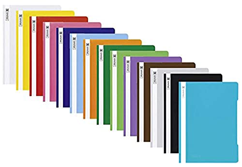 Schnellhefter A4 farbig sortiert PP-Folie glasklares Deckblatt (farbig sortiert, 28 Stück) von Brunnen