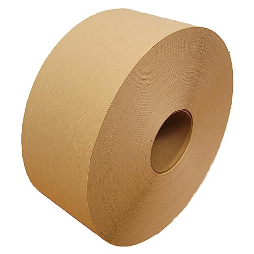 8 Rollen Nassklebeband fadenverstärkt 70 mm x 150 lfm, 100% recyclebares Klebeband, extrem belastbar, Papierklebeband, Paketbänder, Kraftpapier, nassklebend, Herstellung aus nachhaltigen Quellen von Brunoplast