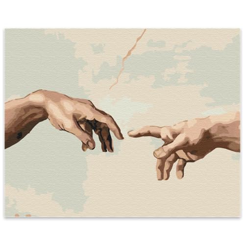 Brushme Zahlenmalerei für Erwachsene inspiriert von religiöser Kunst Erschaffung von Adam Michelangelo 40x50 cm mit Rahmen - FreskenReproduktion Brushme Zahlenmalerei für Erwachsene inspiriert von religiöser Kunst Erschaffung von Adam Michelangelo 40x50 cm mit Rahmen - FreskenReproduktion von Brushme