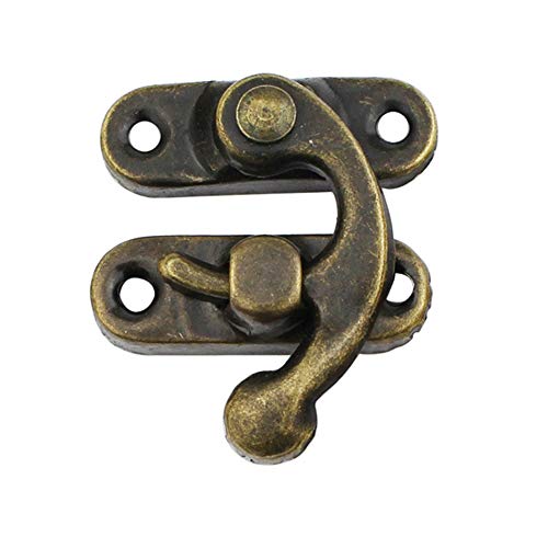 Brussels 12 Stück Vintage Swing Lock Verschluss Riegel Verschluss Leder Handwerk Tasche Antik Haken Haspe Deko Holz Schmuck Box Hasp Knüpfhaken, Eisen, 1# von Brussels