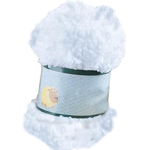 Baby Warm Weich Chenille Strickgarn Ball Wolle Handwerk für Handtuch Mantel Pullover DIY Werkzeug (weiß) von Brussels08