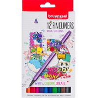 Bruynzeel Fineliner-Set, 12 Farben von Multi