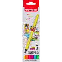 Bruynzeel Fineliner-Set, 6 St. - Neon Colours von Bruynzeel
