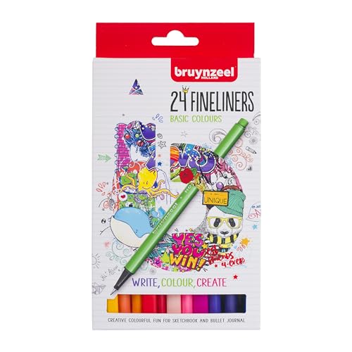 Bruynzeel Fineliner-Set mit 24 Farben | Stifte zum Schreiben, Zeichnen, für Bullet Journaling, Malbücher für Erwachsene Bruynzeel Fineliner-Set mit 24 Farben | Stifte zum Schreiben, Zeichnen, für Bullet Journaling, Malbücher für Erwachsene von Bruynzeel