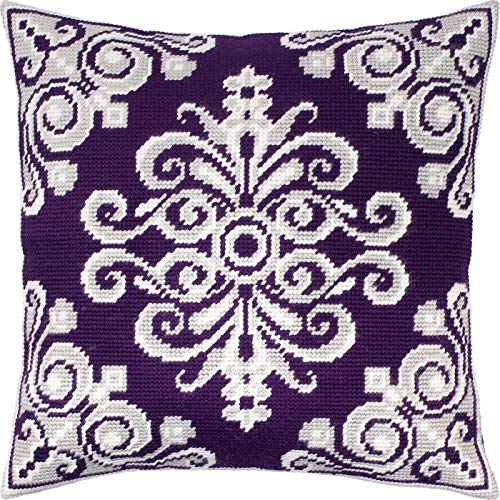 Brvsk Damaskus. Kreuzstich Set. Dekokissen 16×16 Zoll. Bedruckter Wandteppich, europäische Qualität von Brvsk