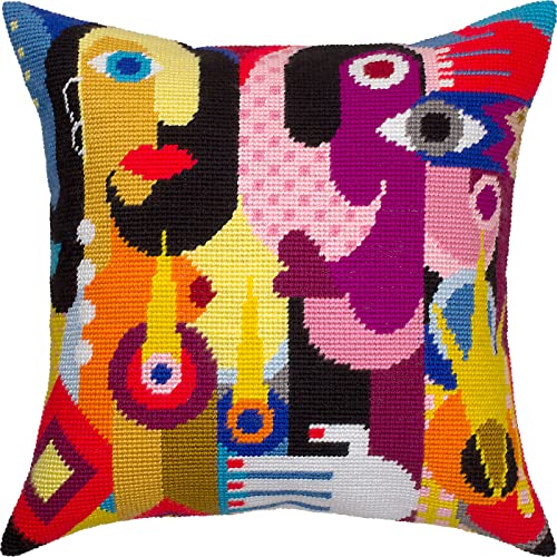 Brvsk Frauen und Hände. Gestempeltes Kreuzstich Kissen mit bedruckter Gobelin (40 × 40 cm) Kissenset mit gestempeltem Kreuzstich für kreative Inneneinrichtung Handarbeitsset für erwachsene Anfänger von Brvsk