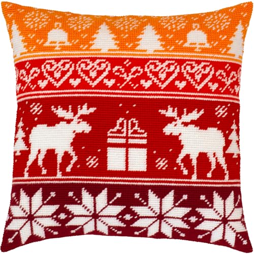 Brvsk Saisonales Stickset für Erwachsene und Anfänger – skandinavisches Weihnachtsfest 40,6 x 40,6 cm mit klarem, präzisem Druckdesign auf Baumwollleinwand; inklusive 2 Nadeln, Garn und gut lesbarer Brvsk Saisonales Stickset für Erwachsene und Anfänger – skandinavisches Weihnachtsfest 40,6 x 40,6 cm mit klarem, präzisem Druckdesign auf Baumwollleinwand; inklusive 2 Nadeln, Garn und gut lesbarer von Brvsk