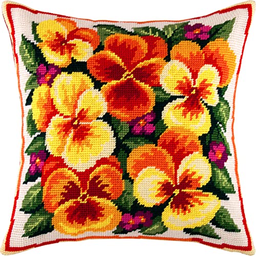 Brvsk Stiefmütterchen, Nadelspitzen-Set, Überwurfkissen, 40,6 x 40,6 cm, bedruckte Leinwand, europäische Qualität Brvsk Stiefmütterchen, Nadelspitzen-Set, Überwurfkissen, 40,6 x 40,6 cm, bedruckte Leinwand, europäische Qualität von Brvsk