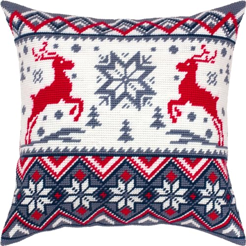 Brvsk gestempeltes Winter Kreuzstich Set für Erwachsene und Anfänger Hirschmuster 16″ × 16″ mit klarem, präzisem Druckdesign auf Baumwollleinwand; beinhaltet 2 Nadeln, Garn und leicht lesbare Tabelle Brvsk gestempeltes Winter Kreuzstich Set für Erwachsene und Anfänger Hirschmuster 16″ × 16″ mit klarem, präzisem Druckdesign auf Baumwollleinwand; beinhaltet 2 Nadeln, Garn und leicht lesbare Tabelle von Brvsk