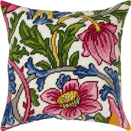 Brwsk Rose. Stickset mit bedruckter Gobelin (40 × 40 cm) Stickkissenset für kreative Inneneinrichtung Handarbeitsset für erwachsene Anfänger von Brvsk