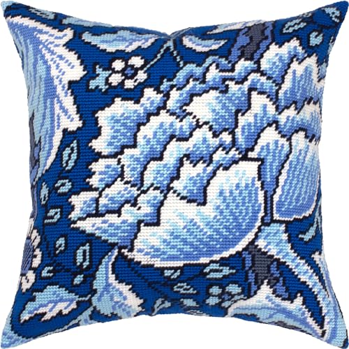 Brwsk Windrush. Pfingstrose. Stickset mit bedruckter Gobelin (40 × 40 cm) Stickkissen Set für kreative Inneneinrichtung Handarbeitsset für erwachsene Anfänger von Brvsk