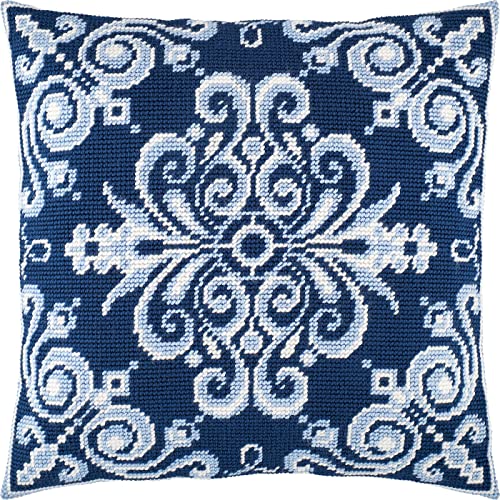 Rosette Kreuzstich-Set, Dekokissen, 40,6 x 40,6 cm, bedruckte Tapisserie-Leinwand, europäische Qualität 16″×16″ (40 cm × 40 cm) Tehran von Brvsk