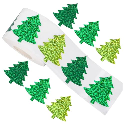 Brxmpn Glitzernde Aufkleberrolle, Selbstklebende Weihnachtsaufkleber, Geschenkverpackungsaufkleber Für Die DIY-kartenherstellung, Versiegelung Von Umschlägen, Dekoration von Brxmpn