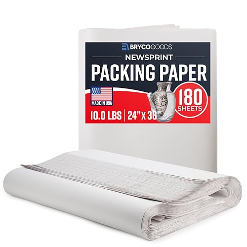 Bryco Goods Zeitungspapier für Umzüge – 4,5 kg – 180 Blatt Zeitungspapier – Muss in Ihrem Umzugsbedarf – 61 x 91,4 cm – hergestellt in den USA von Bryco Goods