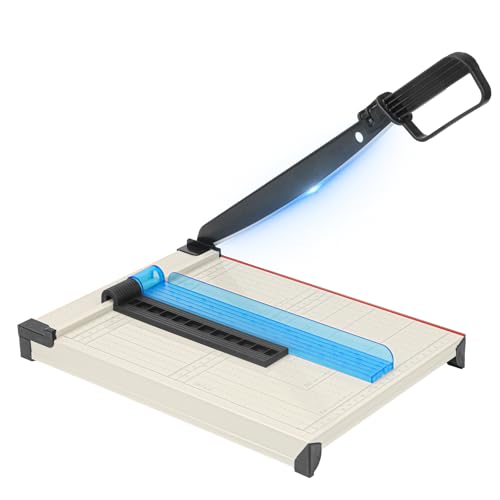 Professioneller Papierschneider für A4/A5/B5, 30,5 cm, 12 Blatt Kapazität, mit Präzisionsraster und Sicherheitsschutz, robuster Papierschneider für Handwerk, Büro, Heimwerker (weiß) von Bryze