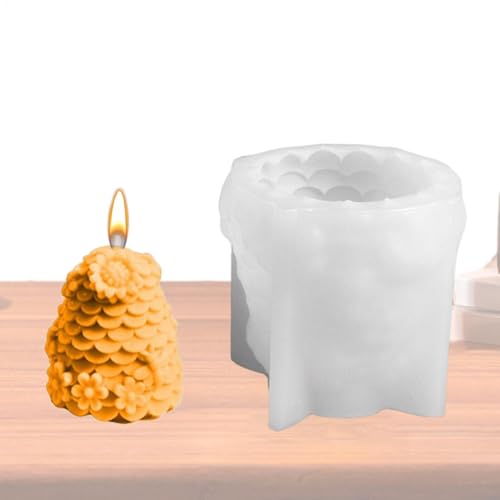 Bsbkoj Bienenzylinderform, Honigkammharz Harzform | Silikon-Seifenform 3D-Zylinderkerzenform, Heimdekoration von Bsbkoj