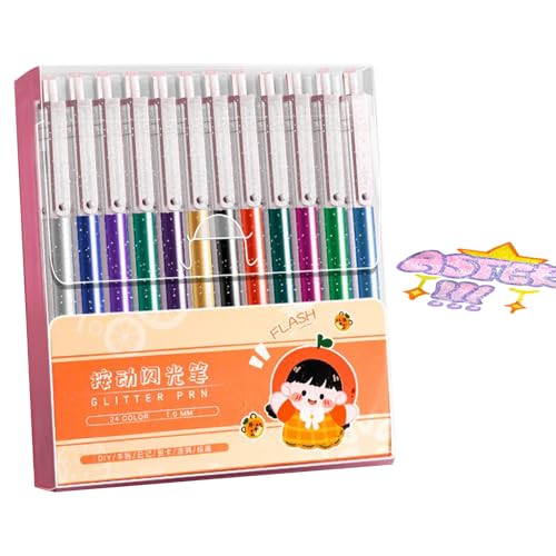 Bsbkoj Gel-Stift-Set, feine Gel-Spitze, glitzernd, schmutzabweisend, leuchtende Farben, einziehbare Stifte für Kritzeln, Notizen, Tagebuch, Scrapbooking und Bsbkoj Gel-Stift-Set, feine Gel-Spitze, glitzernd, schmutzabweisend, leuchtende Farben, einziehbare Stifte für Kritzeln, Notizen, Tagebuch, Scrapbooking und von Bsbkoj