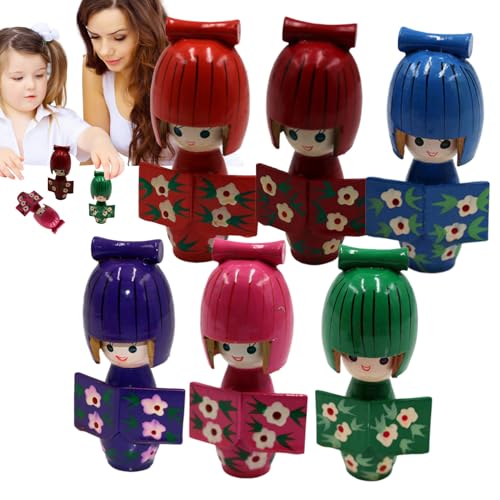 Bsbkoj Holzfiguren | Japanische Kimono Puppen Statuen,6 Teilige Sammelfiguren Deko Für Schreibtisch Wohnzimmer Schlafzimmer Bsbkoj Holzfiguren | Japanische Kimono Puppen Statuen,6 Teilige Sammelfiguren Deko Für Schreibtisch Wohnzimmer Schlafzimmer von Bsbkoj