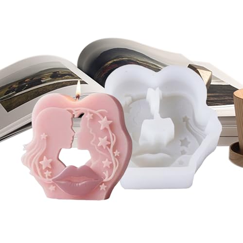 Bsbkoj Kerzenformen | Fondantform Paar – Silikon zum einfachen Herauslösen für romantische Dekorationen, Kerzen, Aromatherapie, Epoxidharz, Gips und von Bsbkoj