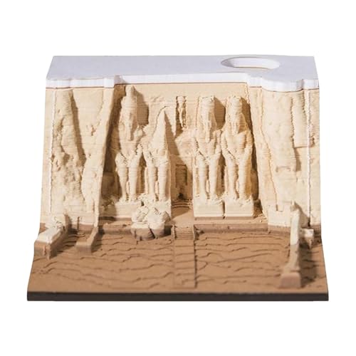 Bsbkoj Notizblock aus Papier, Skulptur, Tempel-inspirierter 3D-Panorama-Notizblock, multifunktional, künstlerisch, Papierschnitzerei, Notizblock, kreatives kulturelles Schreibtisch-Ornament von Bsbkoj