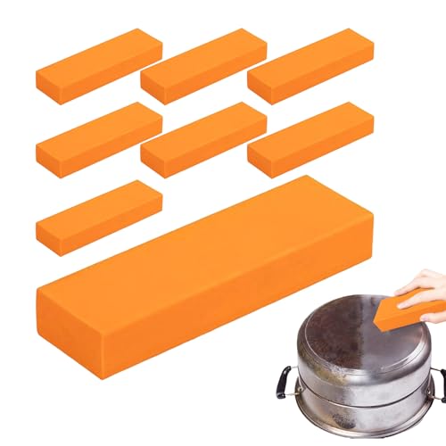 Bsbkoj Rostfreier Reiniger für Edelstahl – Radiergummi für Kratzer auf Edelstahl, 8 Stück Fleckenreiniger für Metall Aluminium Kupfer Messing Wasserkocher Pfannen Grill Backofen Geräte von Bsbkoj