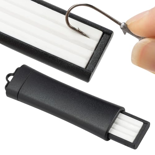 Fishing Hook Sharpeners, einziehbare Steinfische, 3,35 Zoll (8,9 cm), niedlich, kompakt, Haken, Sharpening Tool für Winkel, Bass, Löcher, Polierwerkzeug von Bsbkoj