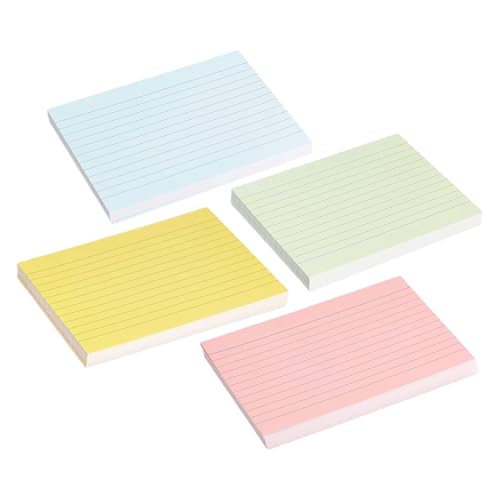 Index Cards, 4 x Study Cards, Ruled Cardstock Paper, 5 x 2,99 Zoll Tragbares Journaling-Set, vielseitig einsetzbar, für Studenten, Planung für Lernen, Prüfungen, Basteln von Bsbkoj