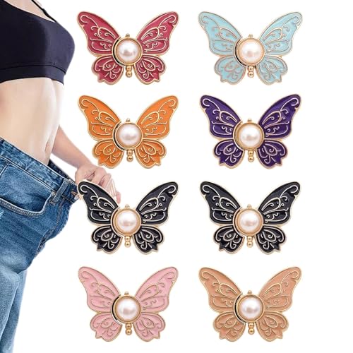 Jean Button Pins, Butterfly Waist Buckle Extenders, Reusable Clothing Fit Tools, No Sew Adjustable Clips, Alloy Pants Button for Jacket Blouse Dress, 1.38x0.98 inches Jean Button Pins, Butterfly Waist Buckle Extenders, Reusable Clothing Fit Tools, No Sew Adjustable Clips, Alloy Pants Button for Jacket Blouse Dress, 1.38x0.98 inches von Bsbkoj