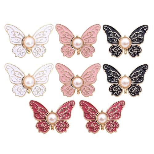 Jeans-Knopfnadeln, Butterfly Waist Buckle Extenders, wiederverwendbar, Clothing Fit Tools, No Sew Adjustable Clips, Alloy Pants Button for Jacket Bluse Dress, 3,8 x 0,98 cm von Bsbkoj