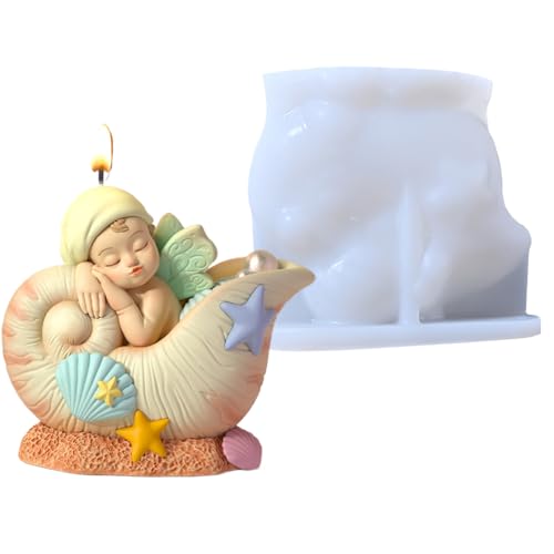 Kerzenformen, Silikonformen, für Angel Candles Making Mold, flexible Crafting Tools Harz Epoxidharz Seife Plaster Clay, langlebiges Set für Heimdekorationen und handgefertigt Kerzenformen, Silikonformen, für Angel Candles Making Mold, flexible Crafting Tools Harz Epoxidharz Seife Plaster Clay, langlebiges Set für Heimdekorationen und handgefertigt von Bsbkoj