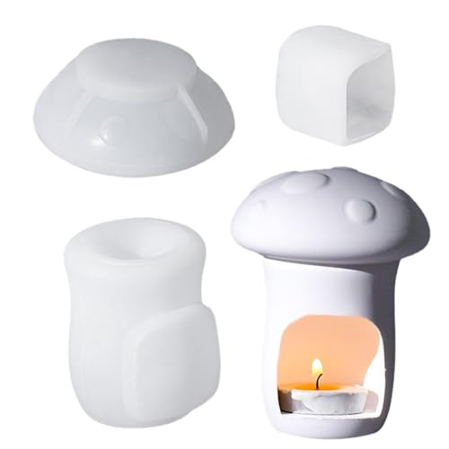 Mushroom Candle Molds Silikon, Epoxid-Kerzenhalter, Bastelzubehör für Candlesticks, Desk Decor, Baking Tools, Handmade Soap, Clay Art Projects von Bsbkoj