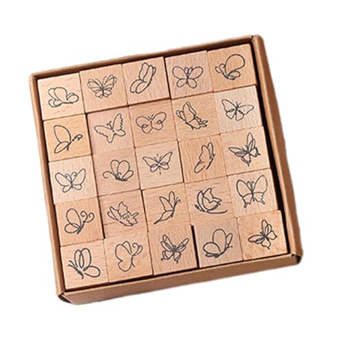 Stempel-Set für Kinder, kleines Schmetterlings-Stempel-Siegel-Set, Vintage-Stempelherstellungs-Kit, Kunst und Handwerk, Stempel-Set, dekorative Schmetterlingsstempel, Kinder-Stempel-Set, 25 Stück, Stempel-Set für Kinder, kleines Schmetterlings-Stempel-Siegel-Set, Vintage-Stempelherstellungs-Kit, Kunst und Handwerk, Stempel-Set, dekorative Schmetterlingsstempel, Kinder-Stempel-Set, 25 Stück, von Bsbkoj