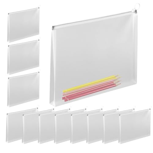 Wasserdichtes Dokumententaschen-Set, 12-teiliges A4 & A5 Dokumentensiegelbeutel, wasserabweisende Aufbewahrung für Schule, Büro und Handouts, 12,8 x 9,6 x 1,2/23,9 x 18,5 x 3 cm Wasserdichtes Dokumententaschen-Set, 12-teiliges A4 & A5 Dokumentensiegelbeutel, wasserabweisende Aufbewahrung für Schule, Büro und Handouts, 12,8 x 9,6 x 1,2/23,9 x 18,5 x 3 cm von Bsbkoj
