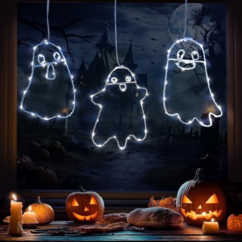 Bseical Halloween Deko Lichterkette 3 Stück, Halloween Fensterdeko, Geister Lichter Deko für Schlafzimmer, Wohnheim,Balkon, Wand, Fenster,Garten Bseical Halloween Deko Lichterkette 3 Stück, Halloween Fensterdeko, Geister Lichter Deko für Schlafzimmer, Wohnheim,Balkon, Wand, Fenster,Garten von Bseical
