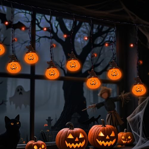 Bseical Halloween Lichterkette, 3D Kürbis Lichterkette, 2.6 Meters 10 LED Batterie Kürbis Deko String Lichter, Orange Pumpkin Lichter, für Allerheiligen, Außen & Innen, Halloween Dekoration Bseical Halloween Lichterkette, 3D Kürbis Lichterkette, 2.6 Meters 10 LED Batterie Kürbis Deko String Lichter, Orange Pumpkin Lichter, für Allerheiligen, Außen & Innen, Halloween Dekoration von Bseical