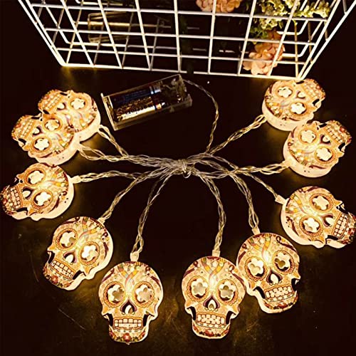 Halloween Deko Lichterkette, Halloween Kürbis Led, Laterne Halloween Dekoration Garten, Elektrisch Halloween Lichter Batterie Outdoor Fensterdeko Amerikanisch Horror Geist Augen Totenkopf Balkon (I) von Bseical