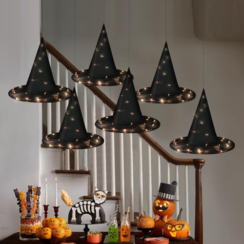 Hexenhut Beleuchtet, Halloween Deko Outdoor Und Innen, Halloween Zubehör Garten Decke Decorations Hexen Hut Zum Aufhängen Mit Led Lichterkette, Witch Hat Leuchtende für Party Cosplay Kostüm (Gelb) Hexenhut Beleuchtet, Halloween Deko Outdoor Und Innen, Halloween Zubehör Garten Decke Decorations Hexen Hut Zum Aufhängen Mit Led Lichterkette, Witch Hat Leuchtende für Party Cosplay Kostüm (Gelb) von Bseical