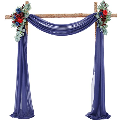 Querbehang 70 * 550cm, Hochzeitsbogen Vorhang Deko, Hochzeit Vorhang Chiffon Stoff, Vorhänge Hochzeit Bogen, Vorhang Organza Stoff Tüll Dekorationen Party Hintergrund Traubogen Dekostoff (Navy Blau) Querbehang 70 * 550cm, Hochzeitsbogen Vorhang Deko, Hochzeit Vorhang Chiffon Stoff, Vorhänge Hochzeit Bogen, Vorhang Organza Stoff Tüll Dekorationen Party Hintergrund Traubogen Dekostoff (Navy Blau) von Bseical