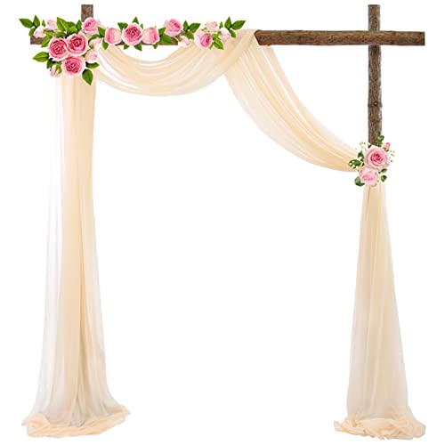 Querbehang 70*550cm, Hochzeitsbogen Vorhang Deko, Hochzeit Vorhang Chiffon Stoff, Vorhänge Hochzeit Bogen, Vorhang Organza Stoff Tüll Dekorationen Party Hintergrund Traubogen Dekostoff (Champagner) Querbehang 70*550cm, Hochzeitsbogen Vorhang Deko, Hochzeit Vorhang Chiffon Stoff, Vorhänge Hochzeit Bogen, Vorhang Organza Stoff Tüll Dekorationen Party Hintergrund Traubogen Dekostoff (Champagner) von Bseical