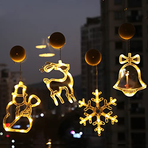 Bseical Weihnachtsbeleuchtung Innen Fenster LED Warmweiß, Batteriebetrieben Kabellos Weihnachtsbaum Lichterkette, Weihnachtsdeko Weihnachten Weihnachtsgeschenke (B) von Bseical