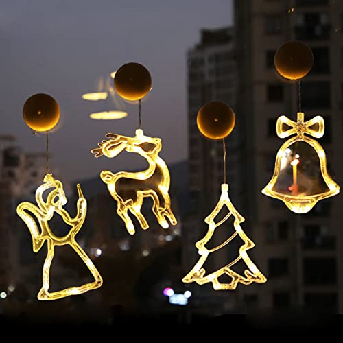 Bseical Weihnachtsbeleuchtung Innen Fenster LED Warmweiß, Batteriebetrieben Kabellos Weihnachtsbaum Lichterkette, Weihnachtsdeko Weihnachten Weihnachtsgeschenke (C) von Bseical
