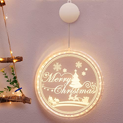 Bseical Weihnachtsbeleuchtung Innen Fenster LED Warmweiß, Weihnachtsbaum Lichterkette Batterie Kabellos Weihnachtsdeko, Weihnachtsbaumschmuck Weihnachten Weihnachtsgeschenke (16cm, Frohe Weihnachten) von Bseical