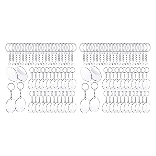 Bsowte 300 Stück Serien 5,1 cm Acrylscheiben und Schlüsselanhänger, transparent, Acrylscheiben von Bsowte
