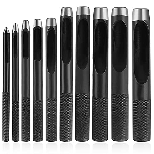 10 Stücke Hohl Leder Locher Werkzeuge, Hohl Leder Locher, Leder Locheisen Locher, Leder Hohl Punch Werkzeuge, für die Herstellung von Leinwandgürteln zur Herstellung von Lederoberflächen, Schwarz 10 Stücke Hohl Leder Locher Werkzeuge, Hohl Leder Locher, Leder Locheisen Locher, Leder Hohl Punch Werkzeuge, für die Herstellung von Leinwandgürteln zur Herstellung von Lederoberflächen, Schwarz von Bssowe
