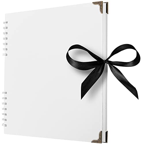 28 x 28 cm Sammelalbum mit 80 Weiss Seiten Scrapbook-Album aus dickem Kraftpapier, lösungsmittelfreies Fotoalbum, Spiralalbum, gestalten Sie Ihr eigenes Fotobuch für Kunst- und Bastelprojekte von Bstorify