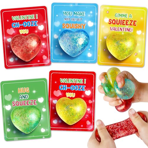 Valentinstagsgeschenkkarten für Kinder, 24 Stück, Herz-Quetschbälle mit Grußkarten für Kinder, Klassenzimmer, Austauschpreise, dehnbare Spielzeugbälle, Großgeschenk, Quetschentlastung, Valentinstagsgeschenkkarten für Kinder, 24 Stück, Herz-Quetschbälle mit Grußkarten für Kinder, Klassenzimmer, Austauschpreise, dehnbare Spielzeugbälle, Großgeschenk, Quetschentlastung, von Bstoyder