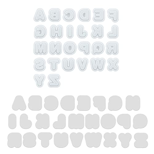 Btgghytr Silikonformen für Kunstharz, Basteln, Buchstaben, Epoxidharz, Schmuck, Anhänger, Werkzeuge, Schlüsselanhänger von Btgghytr