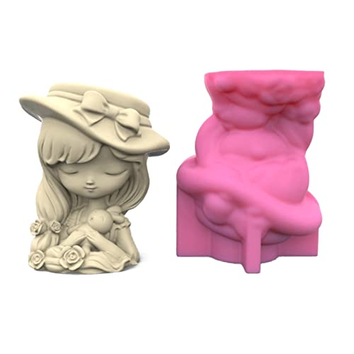Btgghytr Silikonformen für Kunstharz, Basteln, Mädchen, Stifthalter, Blume, Silikonformen, Epoxidharz, Heimdekoration, Werkzeug zum Basteln von Btgghytr