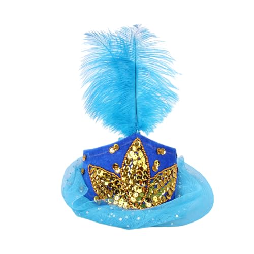Btgghytr Stilvoller Hut mit Schmucksteinen für Bühnenauftritte, vielseitiger Fascinator und festliche Mode-Statement-Fascinator-Kopfbedeckung von Btgghytr