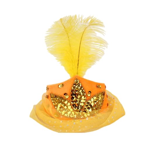 Btgghytr Stilvoller Hut mit Schmucksteinen für Bühnenauftritte, vielseitiger Fascinator und festliche Mode-Statement-Fascinator-Kopfbedeckung von Btgghytr